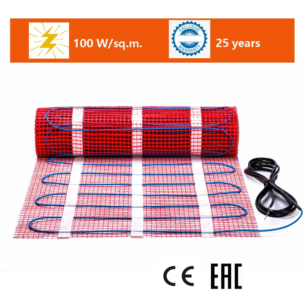 220V Electric Floor Heating Mat Under Floor Heating System Twin conductor heating cable 0.5m2-10m2 Easy Install Warm Mat