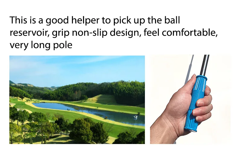 Description Picture 6 of itemGolf Antenna Pickup Rod 8-Section Ball Catcher Telescopic Stainless Steel Ball Stick Double Ring Head Automatic Ball Pickup