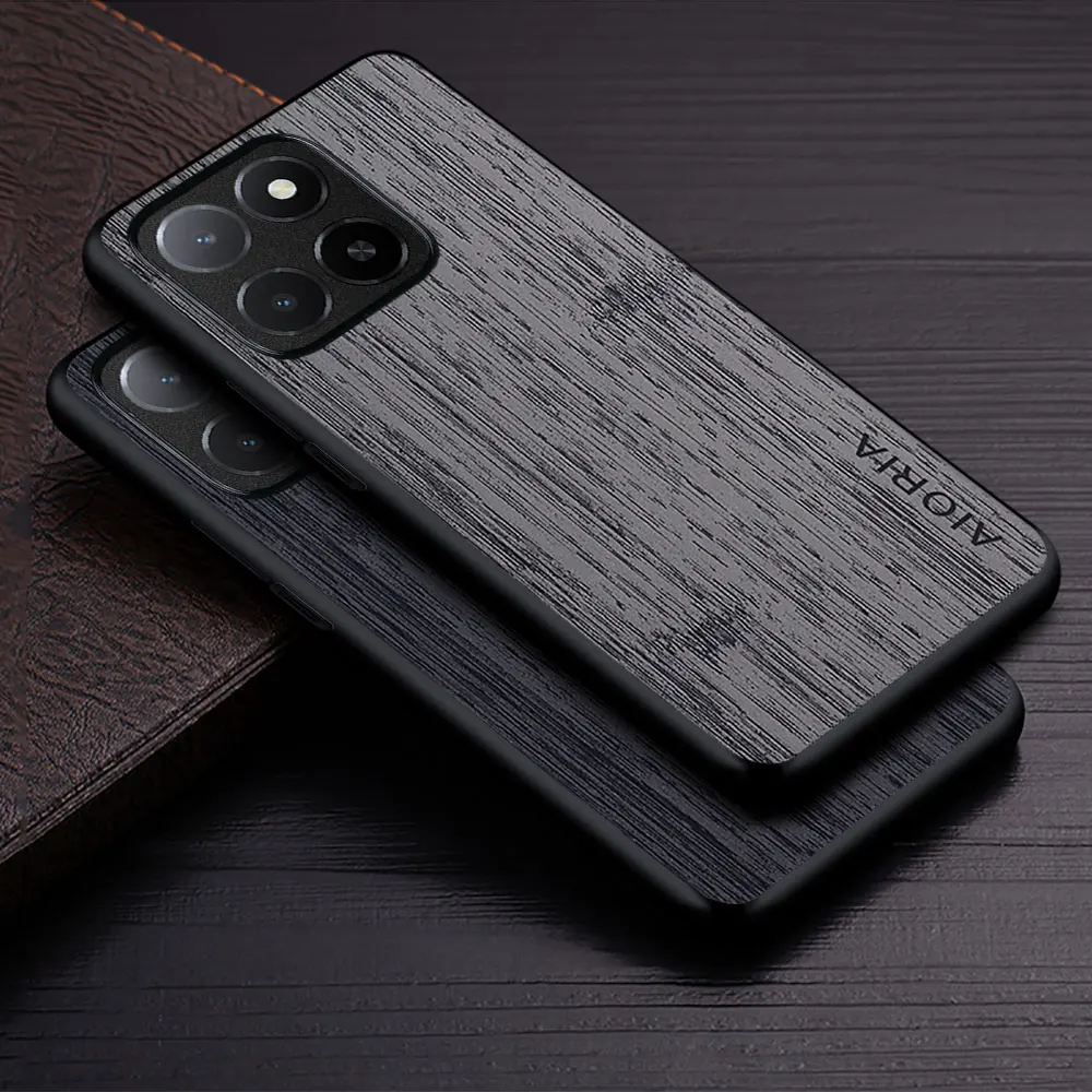 Luxury Bamboo Wood Pattern Leather Phone Case Cover