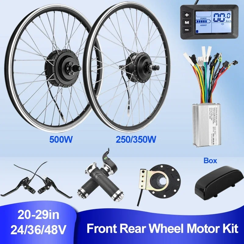 Ebike Motor Kit 36V 48V 500W 350W 250W Rear Front Wheel Hub Motor for Electric Bike Conversion Kit 26in 28in