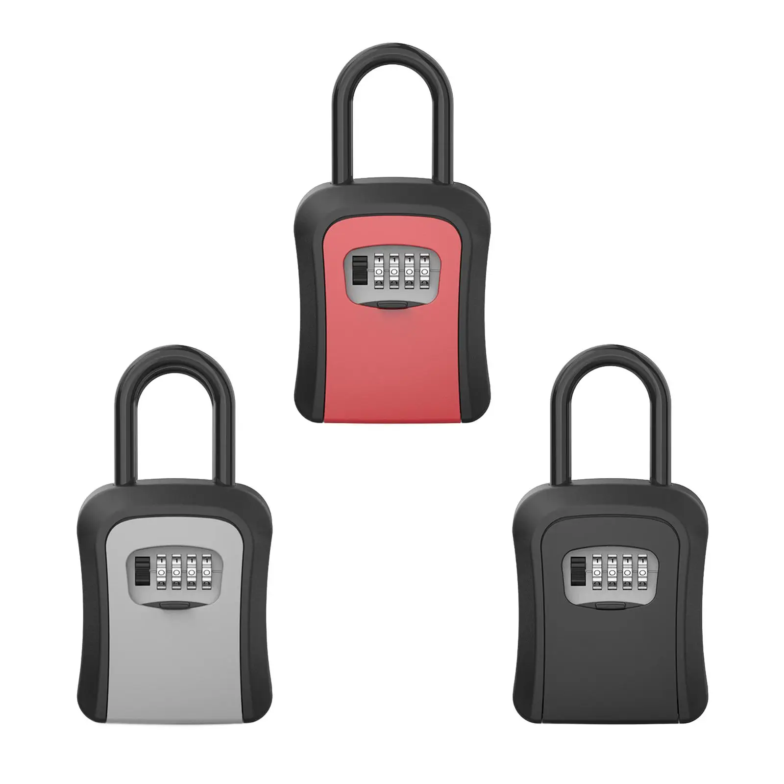 Key Lock Storage Box with Resettable Code Weatherproof Keys Cabinet Organizer for Landlord Home Office House Keys Door Handles