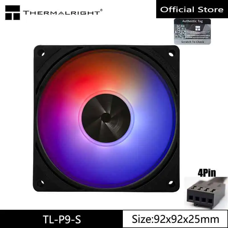 THERMALRIGHT TL-P9-S ARGB Case Fan, 90mm 2200RPM Low Noise PWM ARGB Synchronous Control