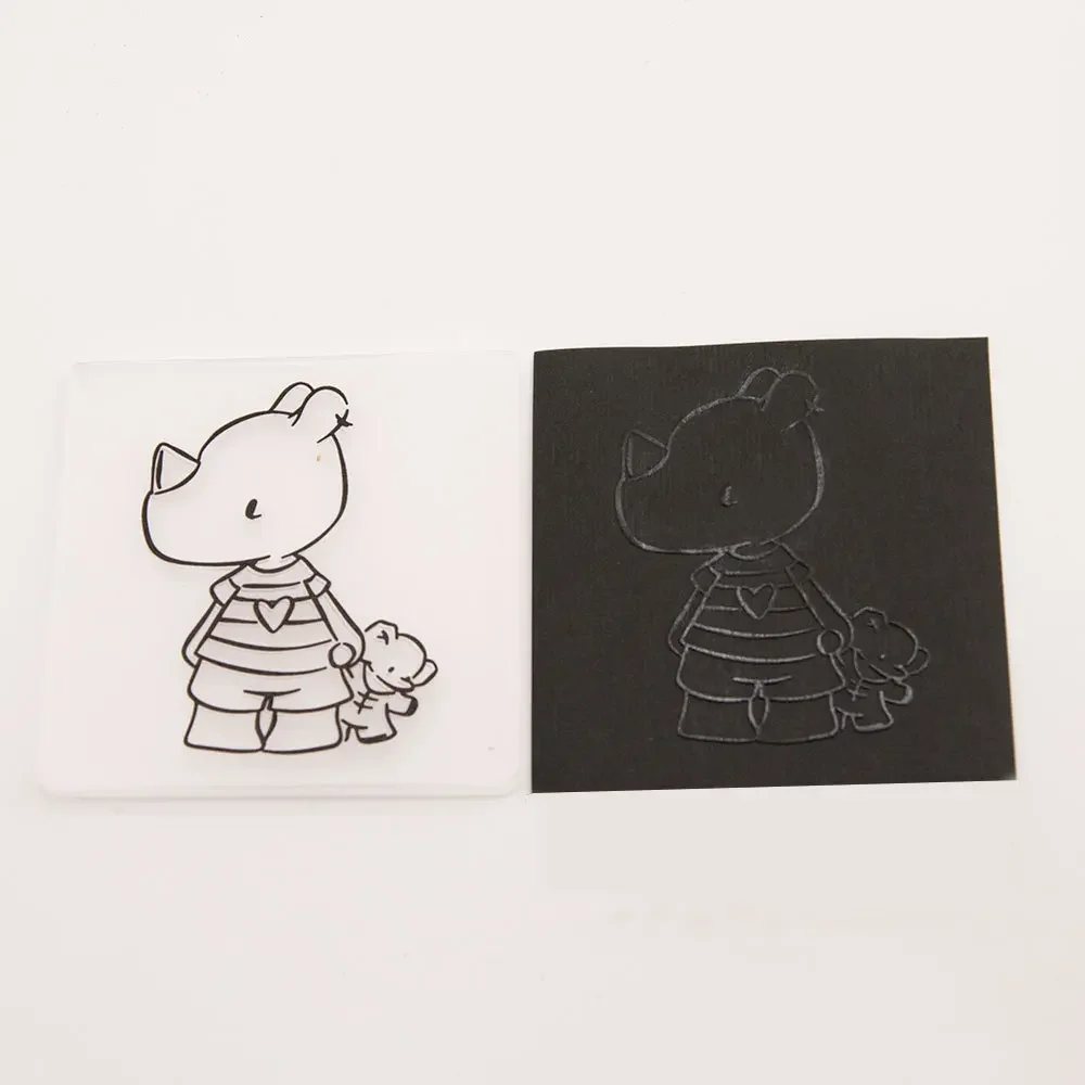 Plastic Embossing Folder Cartoon Pattern 3D Design For Paper Card Decoration