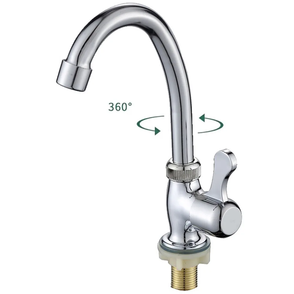 Plastic Steel Kitchen Bathroom Cold Taps Faucet Water Purifier Single Lever Hole Cold 360 Degree Swivel Tap Sink Basin Faucets