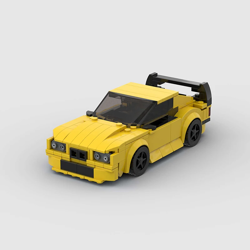 MOC e36 레이싱 럭셔리카 로고 차량 도시 스피드 챔피언 레이서 빌딩 블록 브릭 세트, 창의적인 차고 장난감, 어린이 휴가 선물