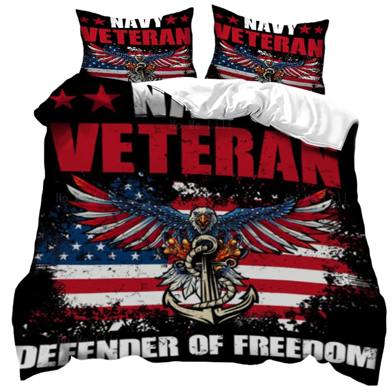

Navy Veteran Of Freedom American Flag Eagle Soldier Keepers Creative Soft Cozy Duvet Cover By Ho Me Lili Bedding Decoration
