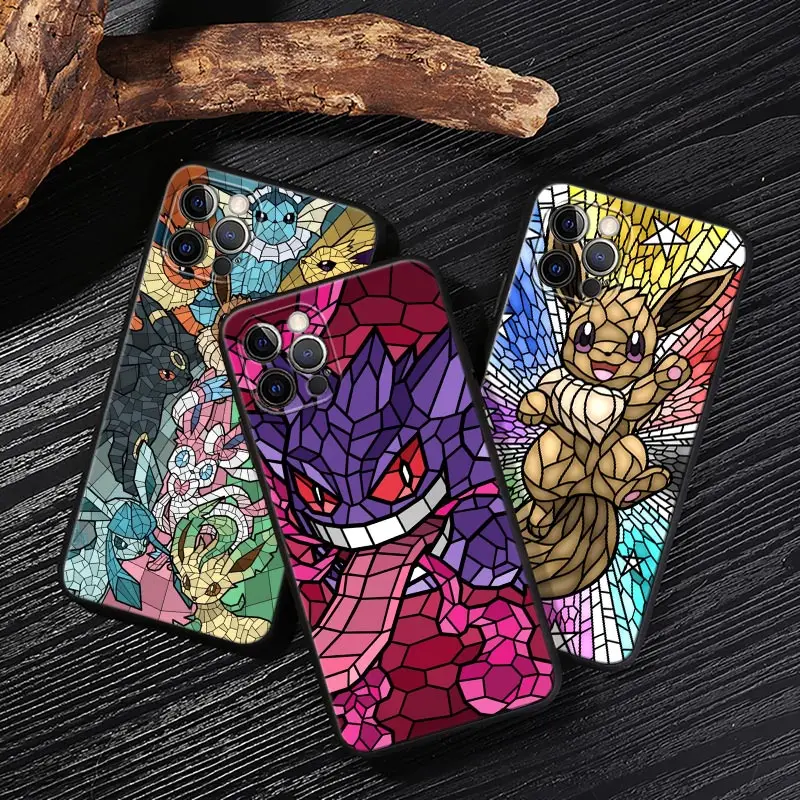 Eevee Gengar Anime Pokemon Art Case Per Funda Iphone 15 13 14 12 11 Pro Max Mini Xs X 7 8 15 Plus Custodia Per Telefono Custodia Morbida In Silicone