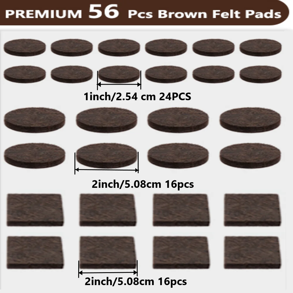 Self-adhesive felt furniture pads Scratch-resistant floor protective pads 56 pieces furniture pads,furniture leg pads