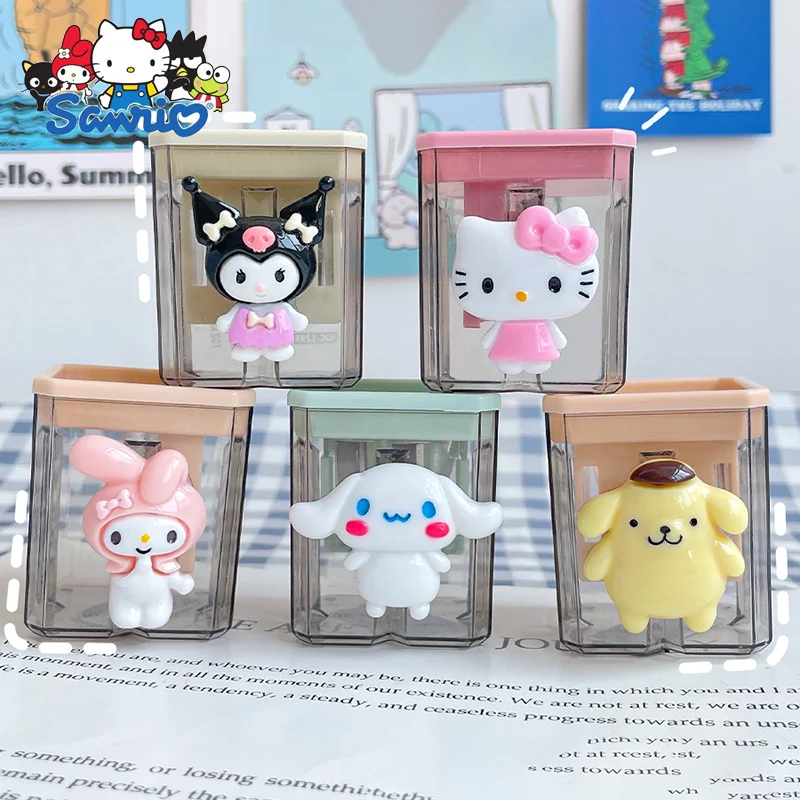 

Sanrio Kawaii Kuromi детская точилка для карандашей с двойным отверстием стандартная маленькая портативная фотография канцтовары оптом