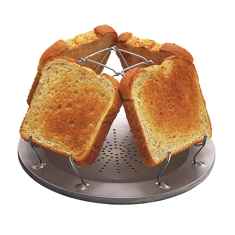 Bread Rack 430 Stainless Steel Grill Bread Pan Foldable 4slice