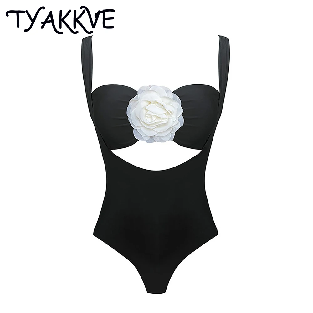 

TYAKKVE 3D Flower 2023 One Piece Swimsuit Push-up Swimwear Women Bikini Monokini Luxury Swimsuit Bodysuit Bathing Suit Swim Wear