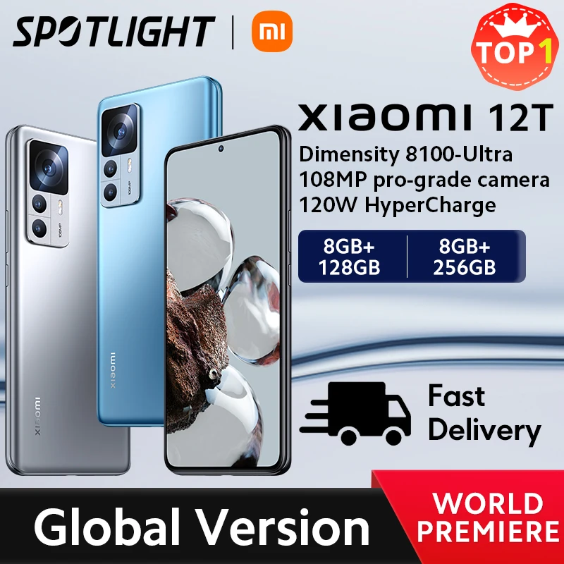 Xiaomi 12T versión global, 128GB/256GB, MediaTek Dimensity 8100 cámara Ultra...