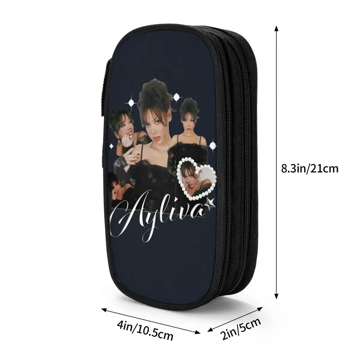 귀여운 Ayliva 레트로 90 년대 연필 케이스, 연필 상자 펜꽂이, 여아 및 남아용 대형 보관 가방, 사무실 지퍼 문구