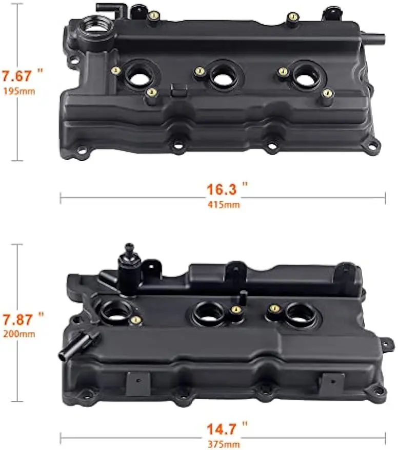 2 Set Engine Valve Cover with Gasket Compatible with Nissan Maxima Murano Altima 3.5L Turbo 2002-2007, #13264-8J113, 13264-8J102