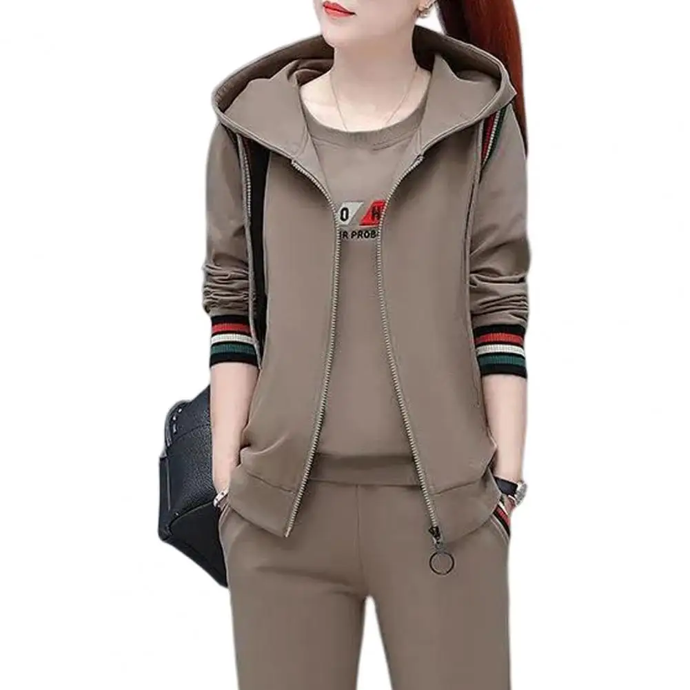 WomenSweatshirtVestPants3PiecesSetAutumnTracksuitSleeveless