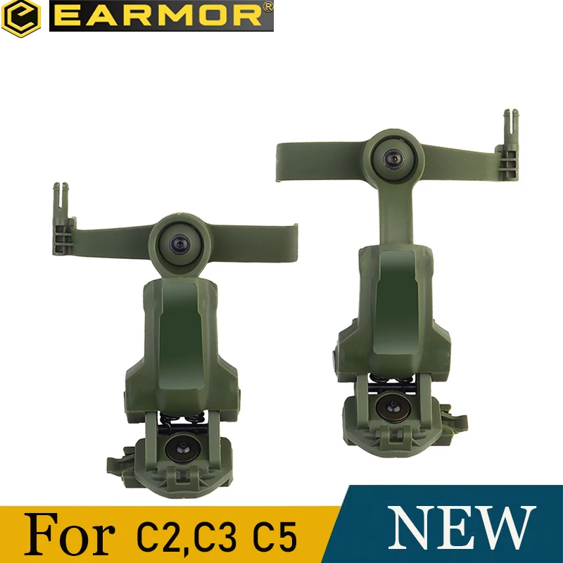 Tactical headphone holder, helmet rail adapter, helmet headphone holder, compatible with C2, C3, C5 tactical headsets