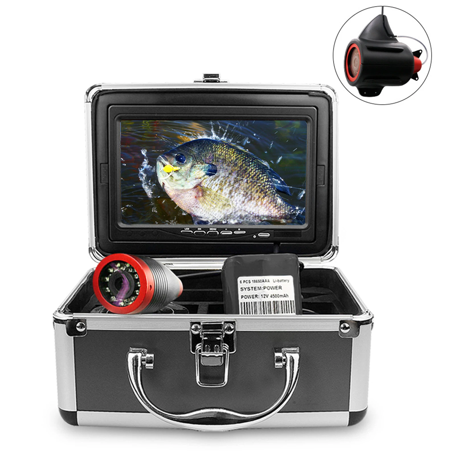 

DV3524-15-E 7 Inch DVR Underwater Fishing Camera Portable HD Smart Video Fish Finder Echo Sounder for Lake Sea Fishing