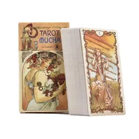 Tarot Mucha Cards Tarot Deck Card Game Toy Tarot Divination Card Game Board Guidance Divination for beginners with guidebook 1