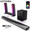 ULTIMEA 320W 5.1ch Sound Bar Surround Sound System with Dolby Atmos&App Control, Detachable PC Soundbar with RGB Light 1