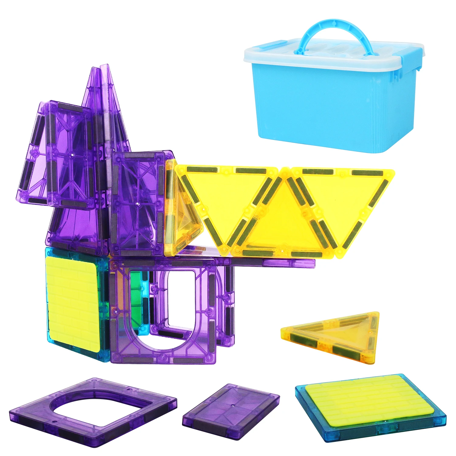 22pcs Large Color Window Magnetic Block Building Toys for Parent Child Interactive DIY Castle Assembly, magnetic building blocks,magnetic assembly toy
