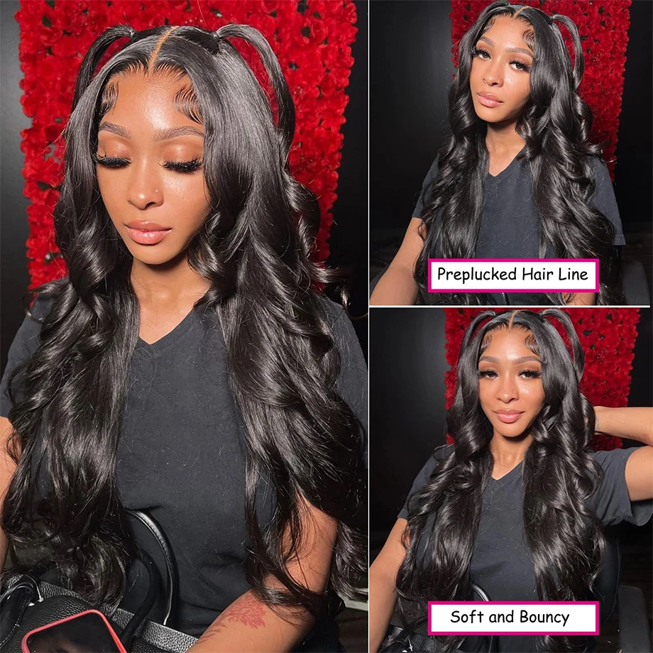 13x4 Human Hair Lace Front Wig 13x6 Body Wave Transparent Lace Frontal Wig Brazilian PrePlucked 6X4 5x5 Closure