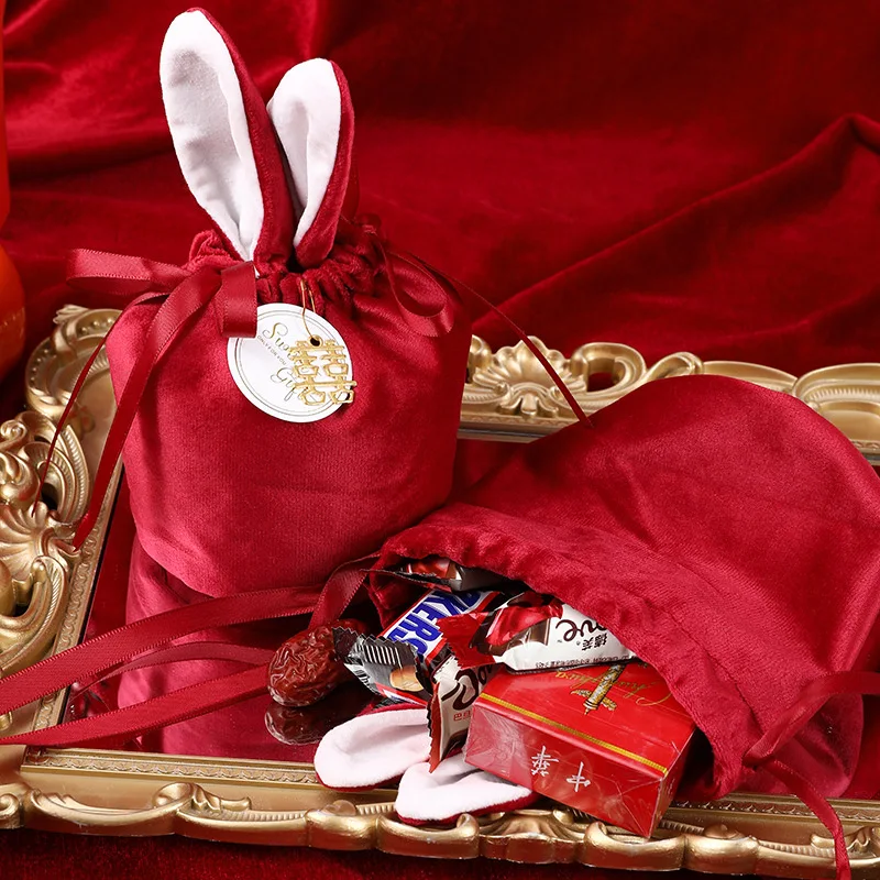 Easter Bunny Ears Gift Bags Easter Bunny Bags Sugar Boxes Wedding Valentine's Day Candy Boxes Cute Easter Decoration Bags