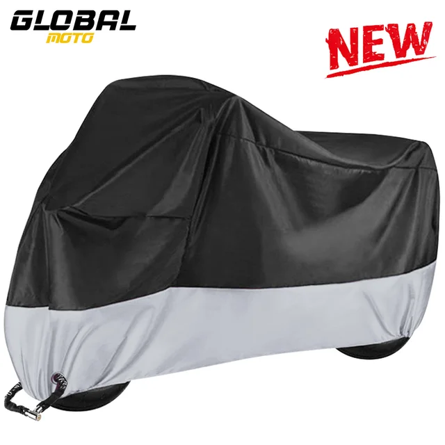 New Motorcycle Cover Outdoor Waterproof UV Sun Protector Scooter All Season Bike Motorcycle Accessories Rain Dust Proof Covers Z001 Silver