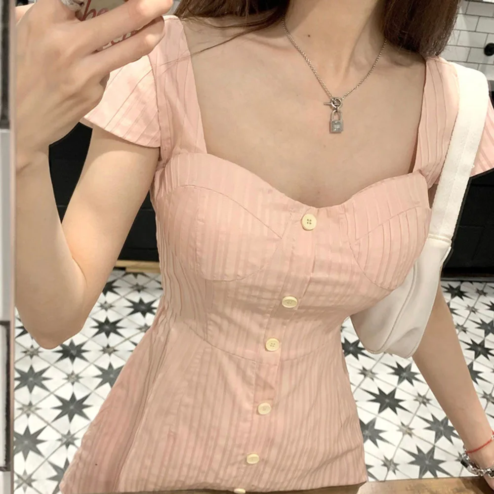 

Женское платье с коротким рукавом, розовое элегантное ТРАПЕЦИЕВИДНОЕ ПЛАТЬЕ в Корейском стиле, лето 2023