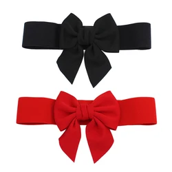 Women Sweet Big Bow Waistband Elastic Wide Stretch Waist Belt Belts Straps for Party Girls Clothes Lady Dress Belt Gift