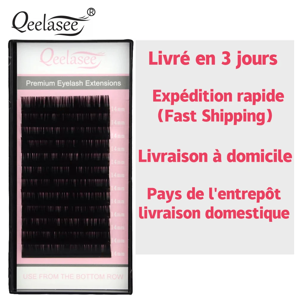 

Qeelasee Faux Mink Individual Eyelash B/C/D/CC/DDExtension Cilios for Professionals Soft Mink Russian Volume extension de cils
