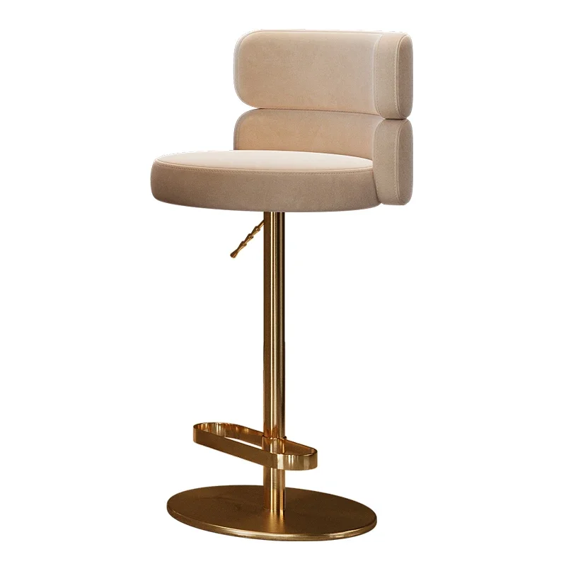 Gold Leg Ergonomic Bar Stools Nordic Minimalist Backrest Relaxing Counter Bar Chairs Adjustable Soft Sillas De Furniture