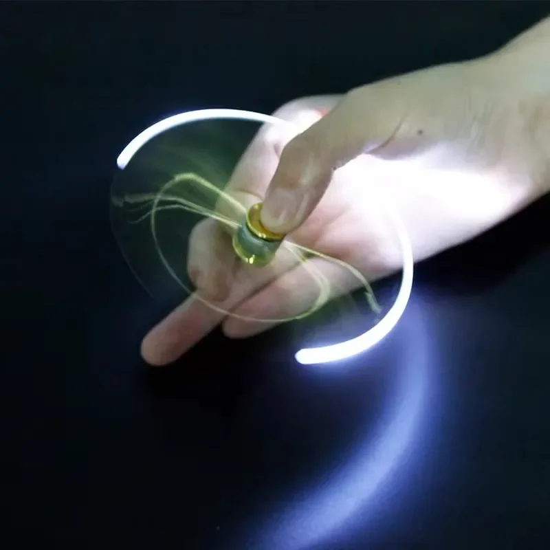 Multifunctional Decompression Finger Rotate Luminous Gyro Pens LED Light Ballpoint Pen Metal Gyro Pen Gift