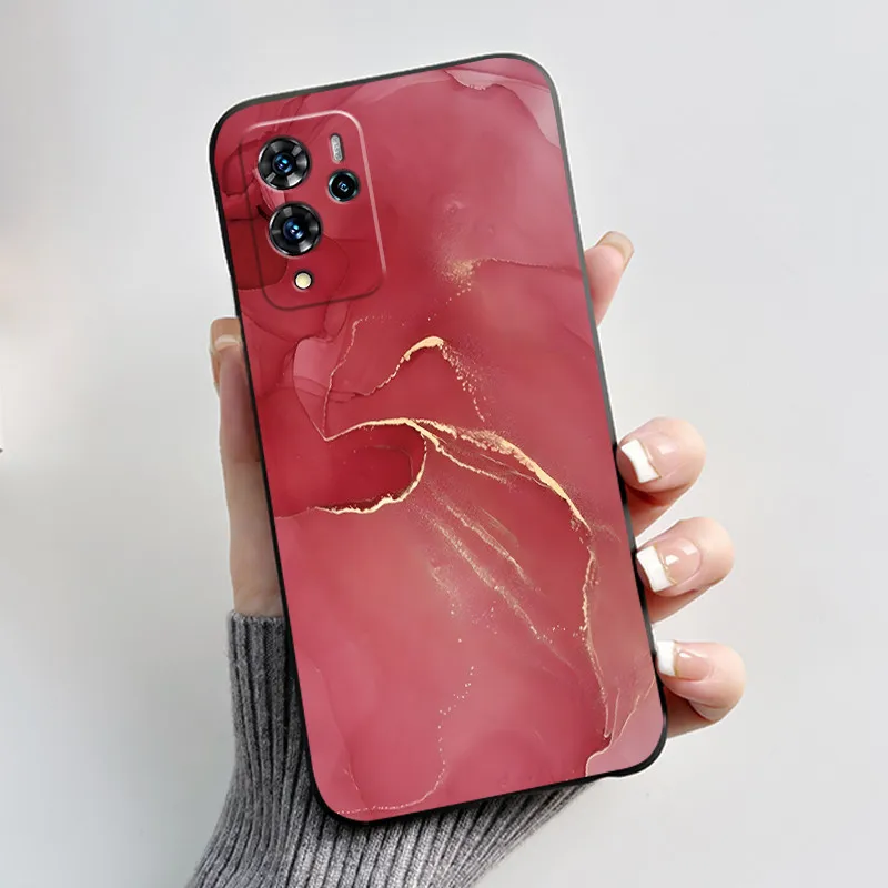 Aesthetic Pattern Black Silicone Phone Case - Love, Goldfish, & Rabbit Design, Shockproof Protection