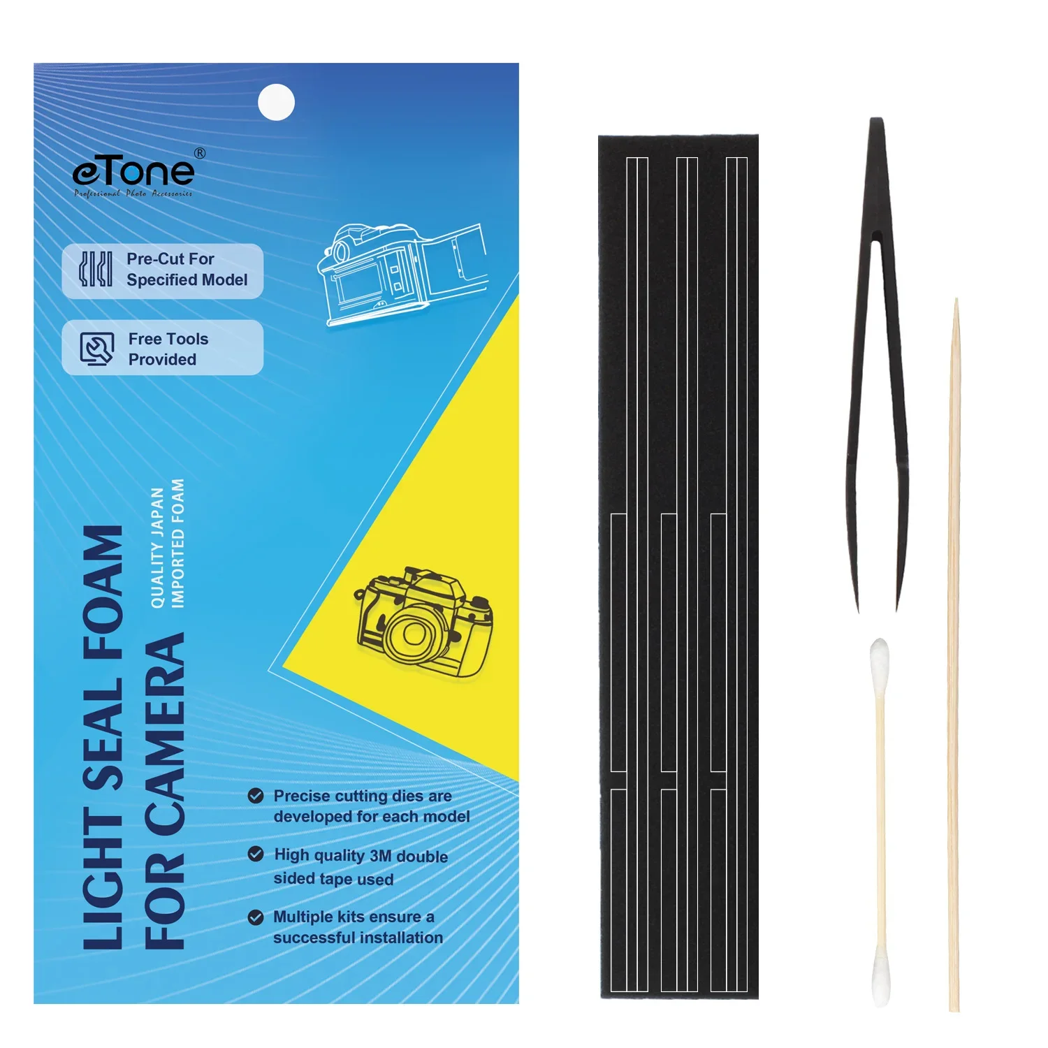 eTone Pre-cut Self Adhesive Light Proof Seal Foam Sponge Custom Repair Kits Canon F1 F1n Camera Accessories