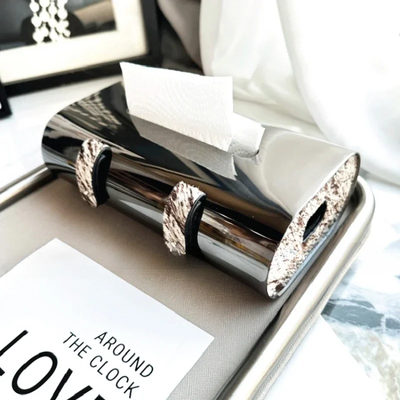 

Stainless Steel Horsehair Tissue Dispenser Anti-oxidation Tissue Container Non-stick Paper Box Bedroom Entrance
