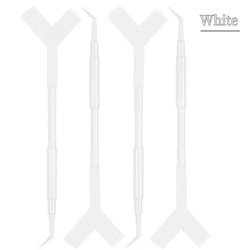 Reusable Eyelash Perming and Lifting Tool Set - Y Shape Comb Applicator Brushes (10-Pack) (White)
