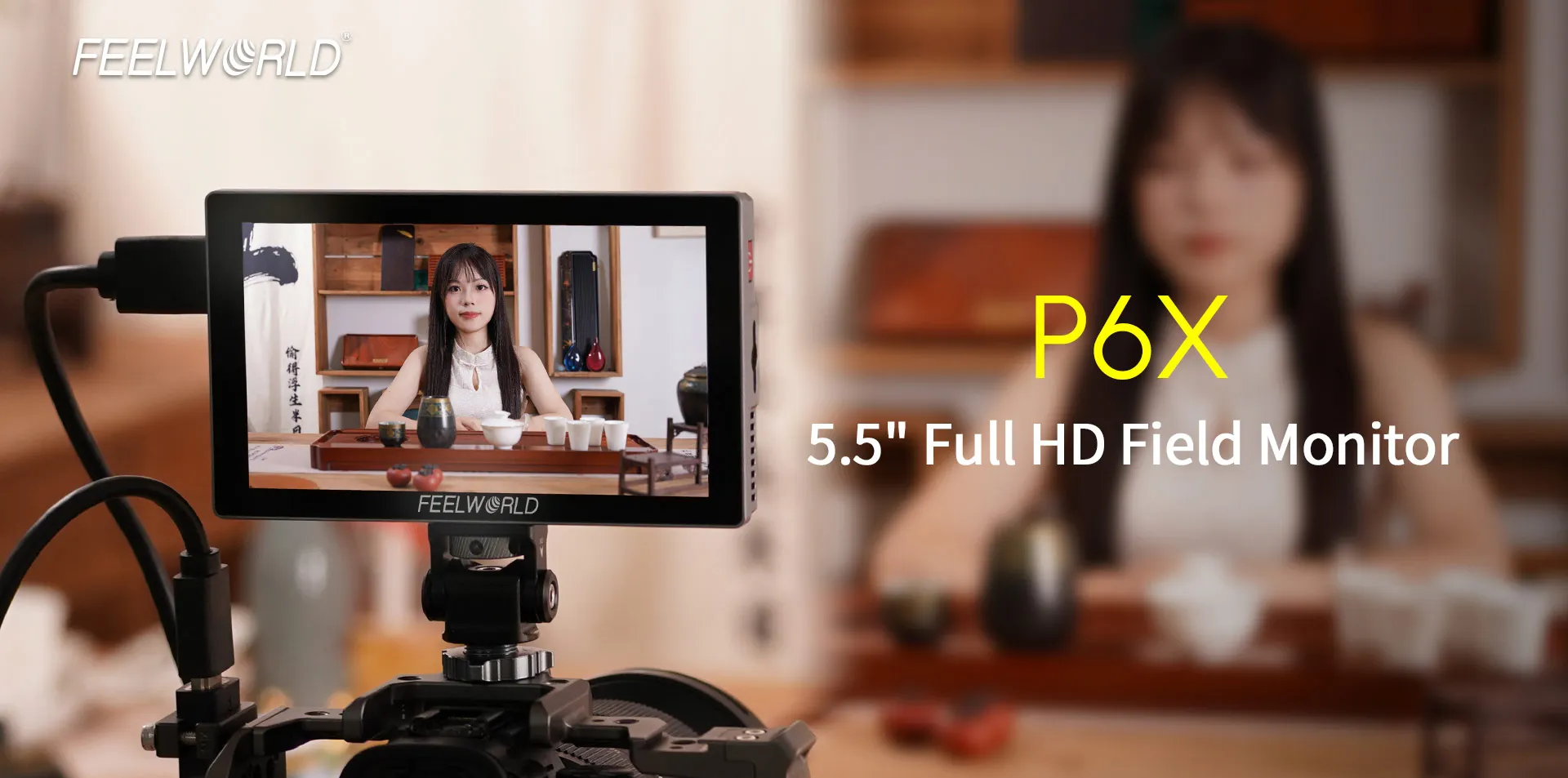 P6X 5.5" Camera Field Monitor 3D LUT HDR IPS Panel TouchScreen Display 4K HDMI-C