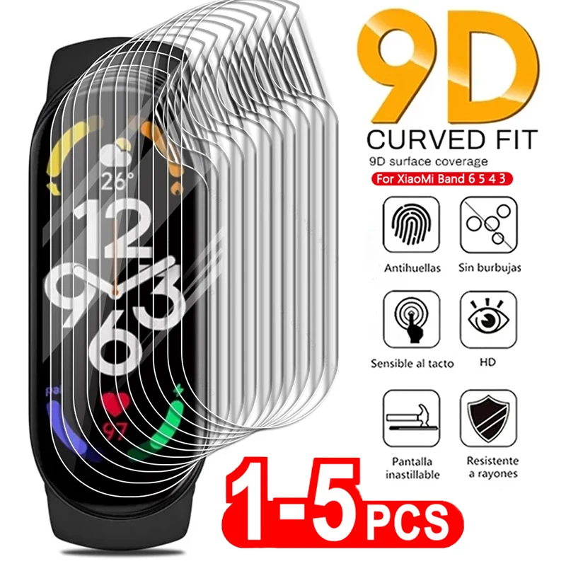 

Изогнутая Гидрогелевая пленка 9D для Xiaomi Mi Band 8, 7 Pro, мягкая пленка, протектор экрана для MiBand 7, 6, 5, 4, 3, полноэкранная пленка, аксессуары