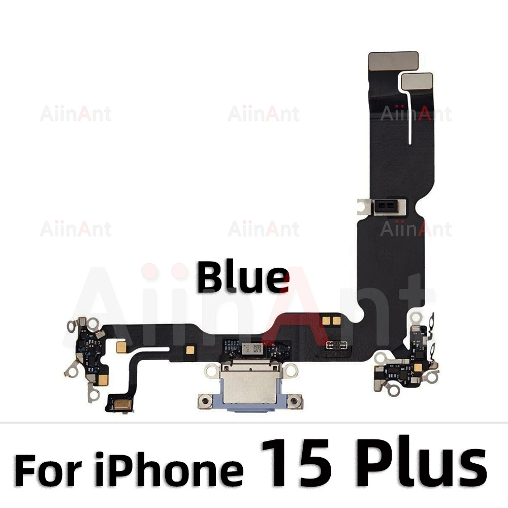 Porta Di Ricarica Originale Per IPhone 15 Plus (Bianco) Con Microfono E Cavo Flessibile