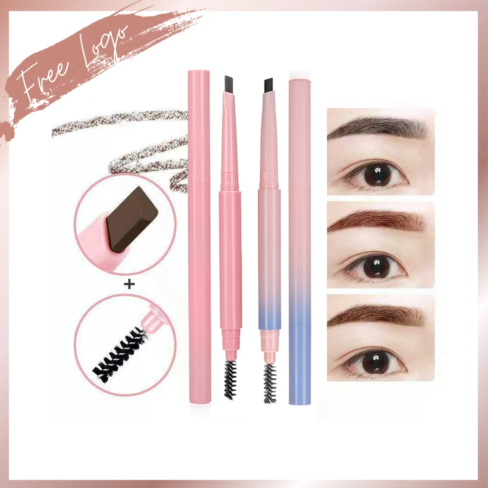 Private Label Eyeliner Pencil Pink Wholesale Waterproof Long Lasting Retractable Slim Eyebrow