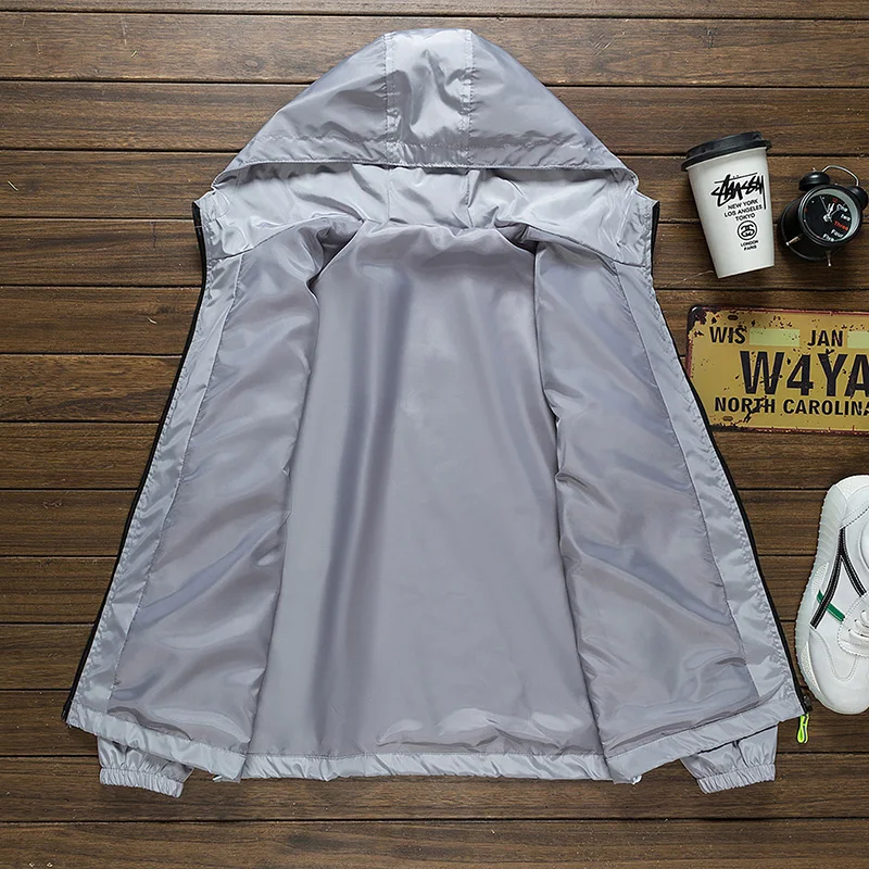 CHRLCK Men's Hiking Camping Breathable Jacket Women Reflective Sun Protection Clothing Unsiex Large Size Outdoor Windbreakers