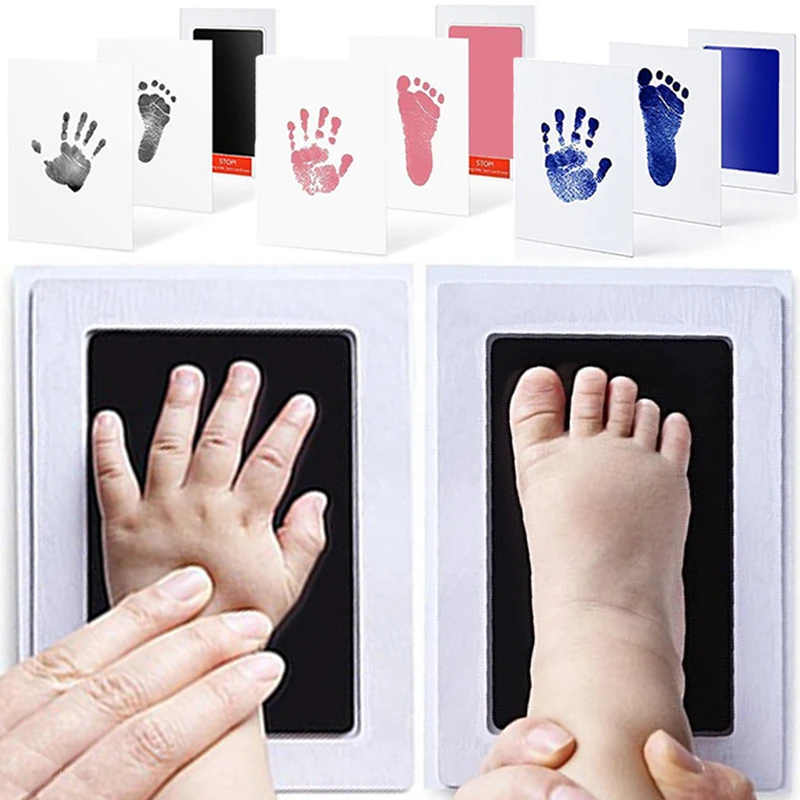 Baby Handprint Footprints Ink Pads Baby Care Environmental-friendly Non-Toxic Imprint Kit Pet Paw Prints Inkpad Infant Souvenirs baby hand foot printing ink pads baby photo frame with mold clay imprint kit baby souvenirs commemorate kids growing memory gift