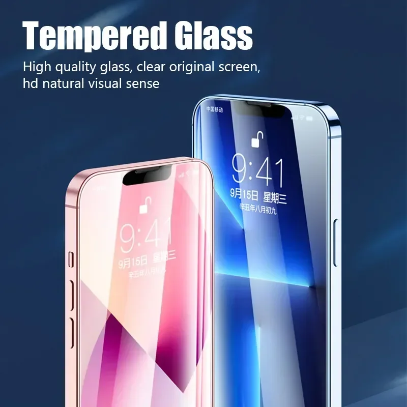 3PCS Screen Protector for iPhone 15 14 13 12 11 Pro Max Mini Tempered Glass  for iPhone 14 15 Plus 7 8 XR X Xs Max SE 2020 2022