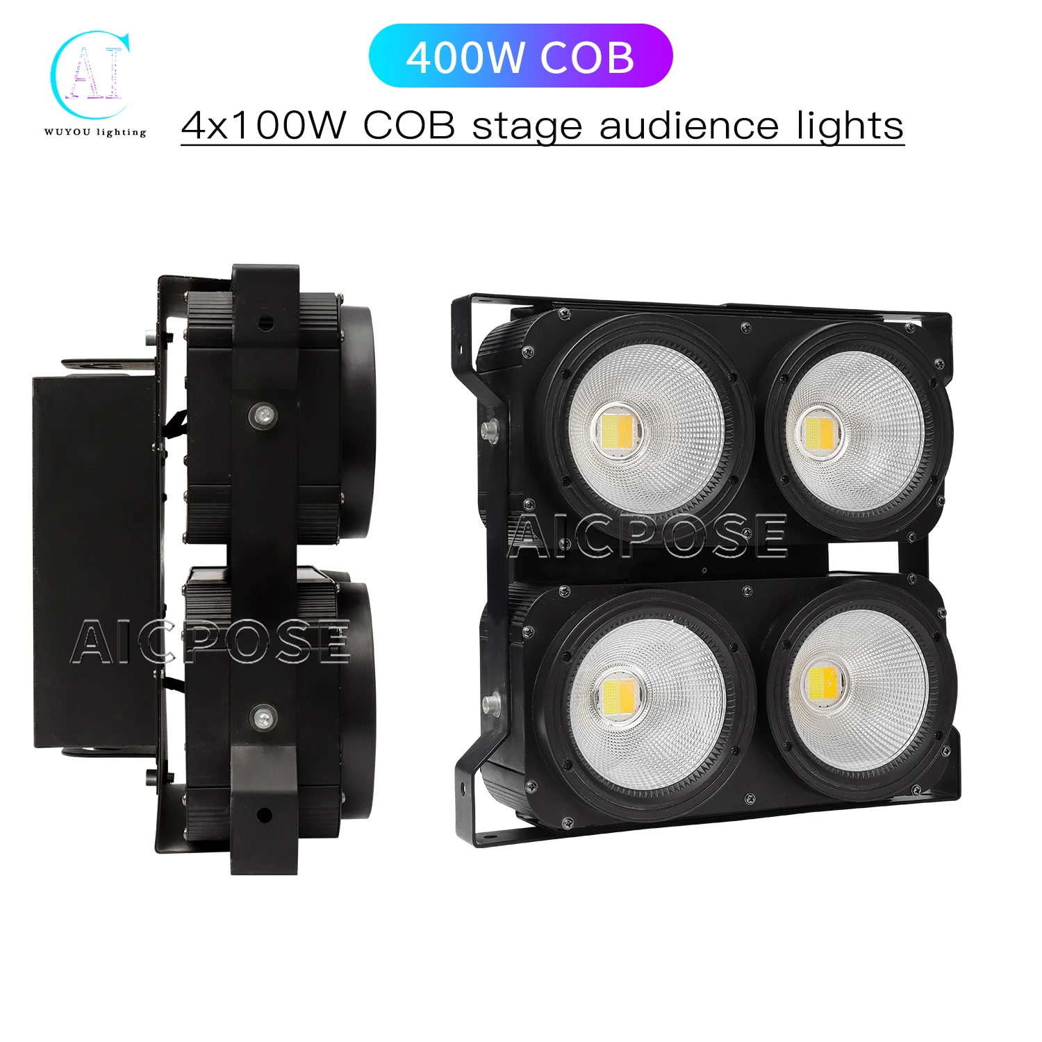 

400W COB Par Light 4x100W 2 in 1 LED Eye Mask Light Warm White Cool White Audience Stage Light DJ Disco Festival Lighting