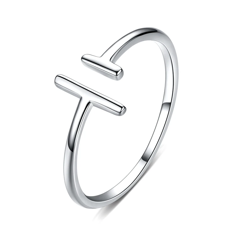 Elegant Adjustable Sterling Silver Zircon Open Ring