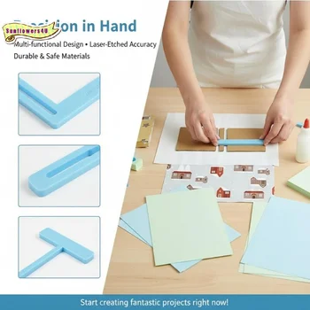 Kit di strumenti per scrapbooking da 6 pezzi per principianti, set di stencil per rilegatura facile da usare, forniture per artigianato fai da te per diari e album