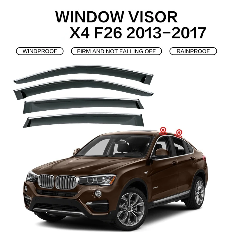  4 pièces déflecteurs de Vent de Voiture déflecteurs de Pluie  pour BMW X3 2018 2019 2020, Accessoires de déflecteur de Pare-Soleil de  fenêtre latérale de Couverture de Pluie Avant arrière