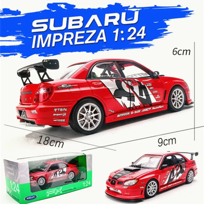 WELLY 1:24 SUBARU IMPREZA WRX STI Sports Car Simulation