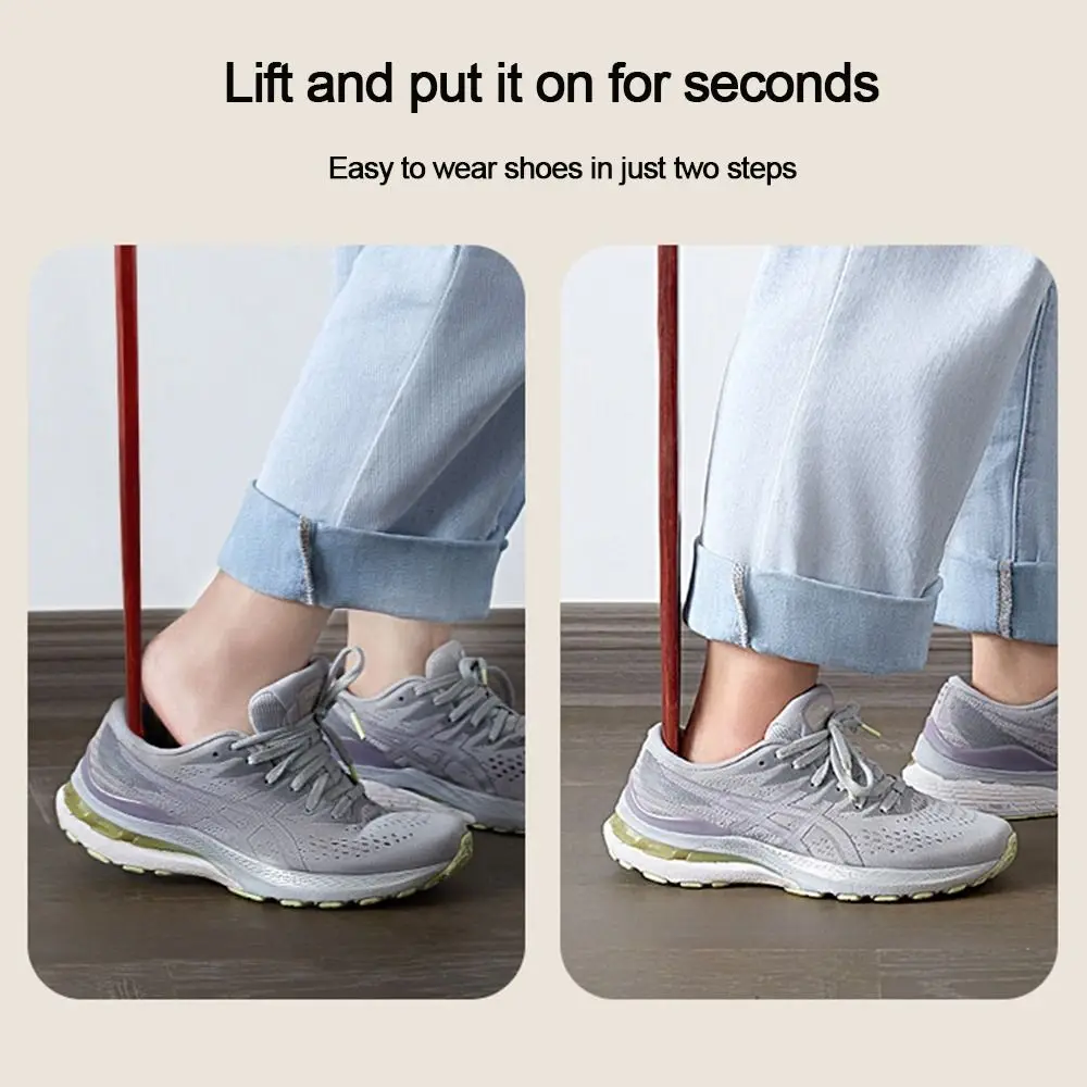 Professional Extra Long Handle Shoe Horn Easy Remover Wooden Shoehorn Lifter Seniors Put on Shoes Tools