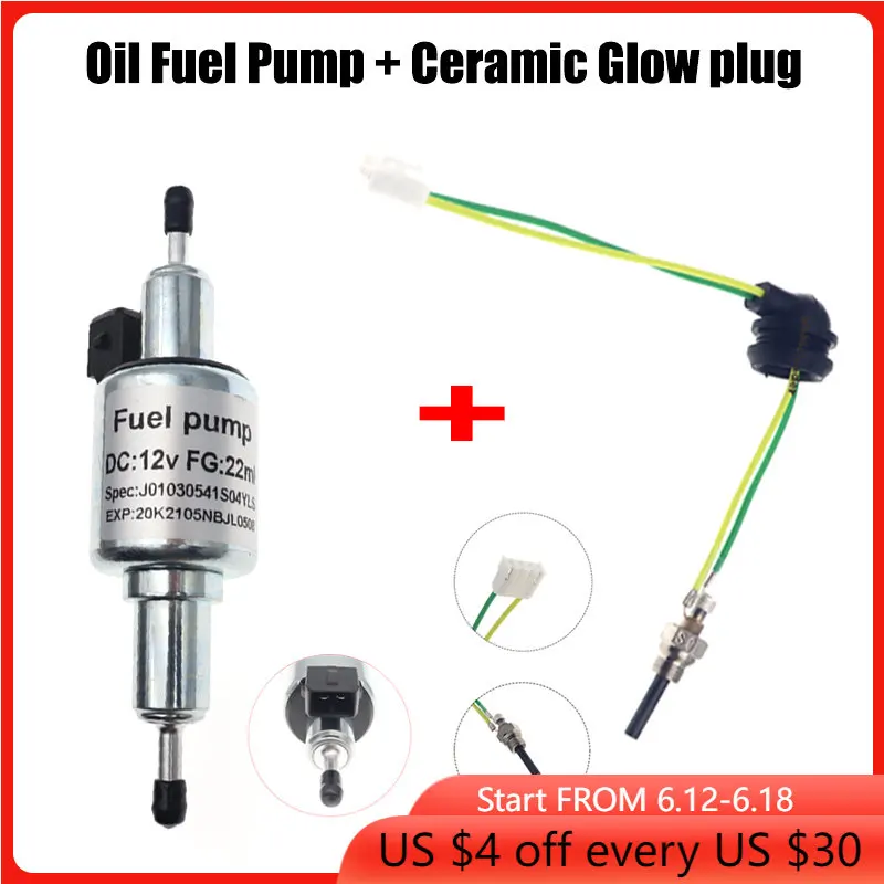 Air Diesel Parking Heater 12V / 24V Oil Fuel Pump + Ceramic Glow Plug